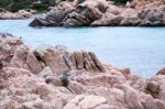 Reddish Rocks, Caprera Island Stock Photo