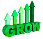 Grow Arrows Represents Improve Rising And Improvement 3d Renderi Stock Photo