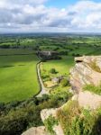 View Of The Cheshire Countryside From Beeston Castle Stock Photo