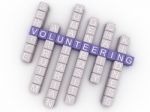 3d Image Volunteering  Issues Concept Word Cloud Background Stock Photo