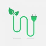 Green Eco Power Plug Stock Photo