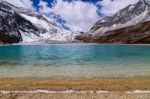 Milk Lake In The Snow Mountains At Yading Nature Reserve Stock Photo