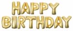 Golden Inflatable Happy Birthday Stock Photo