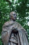 London - July 30 : Statue Of Mahatma Ghandi In Parliament Square Stock Photo