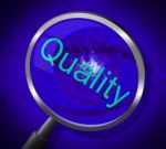 Magnifier Quality Indicates Searches Research And Certified Stock Photo