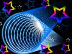 Coil Background Means Brightness And Rainbow Stars
 Stock Photo