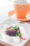 Chocolate Lava With Coffee Cup Stock Photo