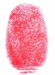 Red Fingerprint Stock Photo