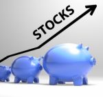 Stocks Arrow Shows Increase In Worth For Stockholders Stock Photo