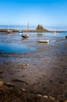 Low Tide At Holy Island Stock Photo
