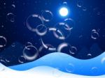 Background Bubbles Means Snow Flakes And Backdrop Stock Photo