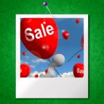 Sale Balloons Photo Shows Offers In Selling And Discounts Stock Photo