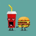 Fast Food Fall In Love Stock Photo
