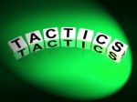 Tactics Dice Show Strategy Approach And Technique Stock Photo
