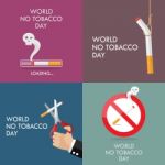 World No Tobacco Day Poster Set Stock Photo