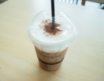 Take Away Cup Of Iced Coffee Mocha Stock Photo