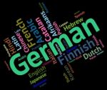 German Language Indicates Text International And Foreign Stock Photo