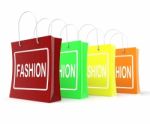 Fashion Shopping Bags Shows Fashionable Trendy And Stylish Stock Photo