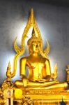 The Famous Golden Buddha Image In Wat Benchamabophit (marble Tem Stock Photo