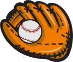 Baseball Glove Ball Retro Stock Photo