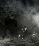 Troll Attack A Man And A Woman In The Woods,3d Illustration Stock Photo