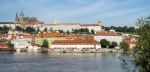 View From Charles Bridge Towards The Castle Area In Prague Stock Photo