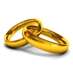 Gold Wedding Rings Stock Photo