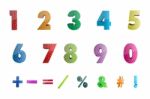 Math Numbers With Icons Stock Photo
