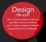 Design Definition Button Stock Photo