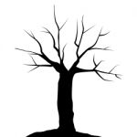 Black Tree Without Leaves Set Stock Photo
