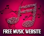 Free Music Website Shows With Our Compliments And Domain Stock Photo