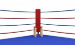 Boxing Ring Red Corner With Chair Stock Photo