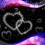 Twinkling Hearts Background Means Night Sky And Love
 Stock Photo