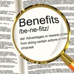 Benefits Definition Magnifier Stock Photo