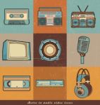 TV Audio Video With Icon Sets Stock Photo