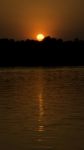 Sunset In Zambezi River, Victoria Falls, Zimbabwe, Africa Stock Photo