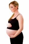 Pregnant Lady Standing Stock Photo