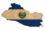 El Salvador Map On  Flag Drawing ,grunge And Retro Flag Series Stock Photo