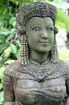 Ancient Deity Statue Of A Woman In The Garden Stock Photo
