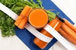 Carrot Juice For Dieting Stock Photo