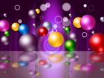 Sphere Bouncing Represents Colourful Spheres And Vibrant Stock Photo