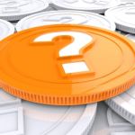 Question Mark Coin Shows Speculation About Finances Stock Photo