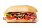 Sandwich With Paio Sausage And Ham Stock Photo