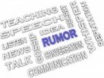 3d Image Rumor Issues Concept Word Cloud Background Stock Photo