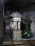 Sarcophagus In The Crypt Of The Basilica St Seurin In Bordeaux Stock Photo