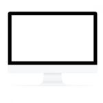 Computer Flat Design Drawing On White Background Stock Photo