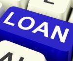Loan Key Means Lending Or Loaning
 Stock Photo