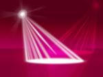 Red Spotlight Indicates Stage Lights And Entertainment Stock Photo