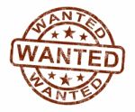 Wanted Stamp Stock Photo