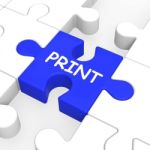 Print Key Shows Printer Printing Or Printout Stock Photo